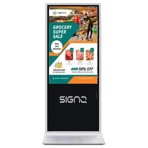 Interactive digital signage standee poster